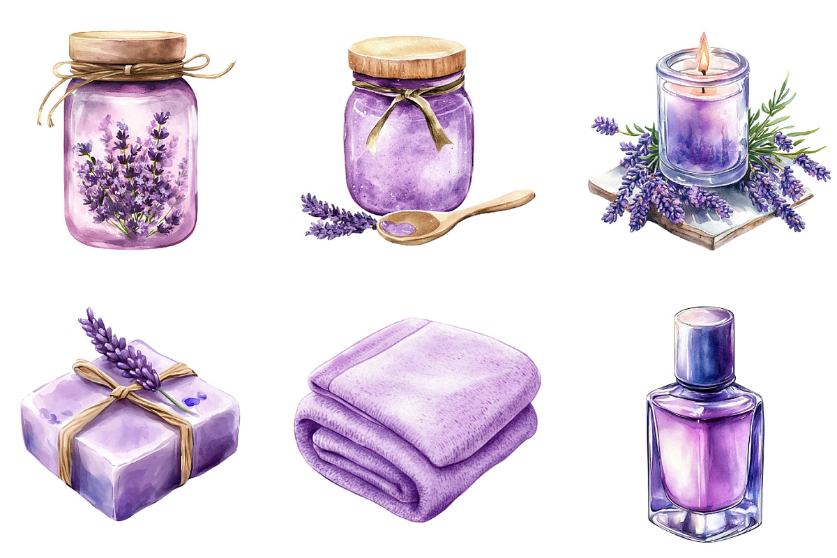 Lavender Pamper Time Clipart, an Illustration by DreamArtGraphic (Photo 3 of 5)