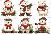 Cute Christmas Polar Bear Clipart, an Illustration by Craft Nest (Thumbnail 3 of 6)