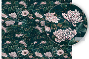 Velvet Emerald Chrysanthemum Pattern, a Pattern Graphic by MouseGrey (Thumbnail 7 of 7)
