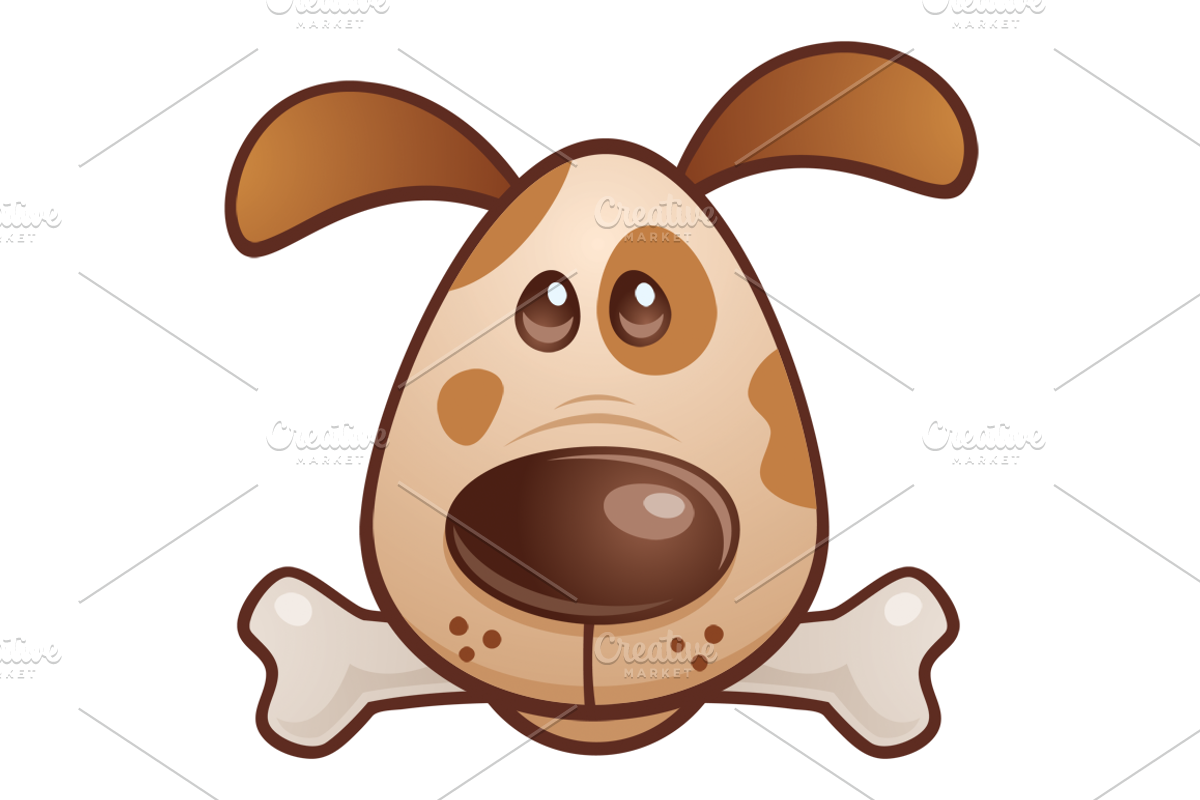 Brown Puppy With Bone, an Animal Illustration by Schwegel Illustration