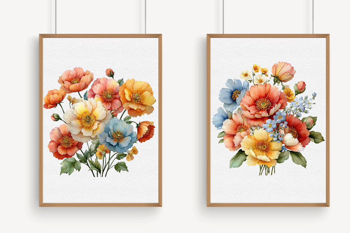 Colorful Flowers Clipart, an Illustration by Libby Wishes (Photo 4 of 6)