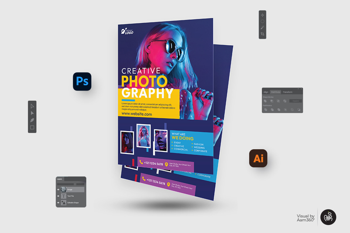 Creative Photography Flyer Template, a Flyer Template by Aam360 (Photo 2 of 3)