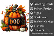 Whimsical Halloween Pumpkin Clipart, a Seasonal Illustration by Canvas Craft (Thumbnail 3 of 10)