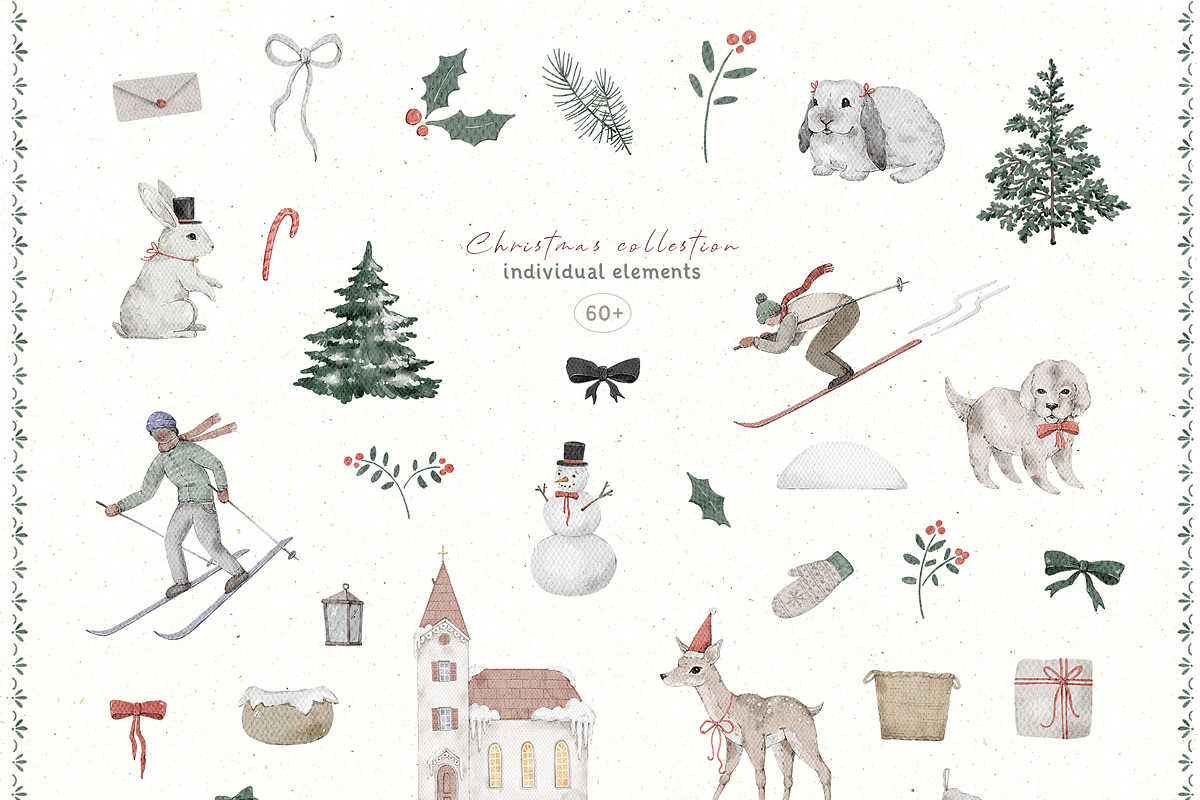 Christmas Watercolor Winter Clipart, an Object Graphic by Kreker Kate (Photo 2 of 9)
