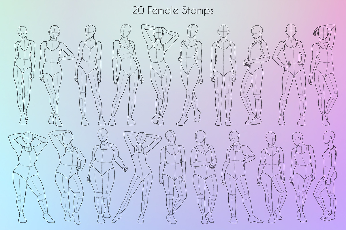 Procreate Bundle Body Poses, a Brush Add-On by SmuffizStudio (Photo 2 of 3)
