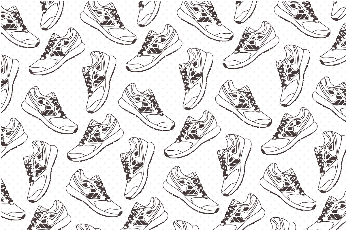 Sneakers pattern, a Pattern Graphic by 2D/3D