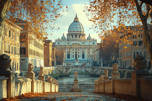 Scenic view of St. Peter's Basilica, a Photo by Tanuart