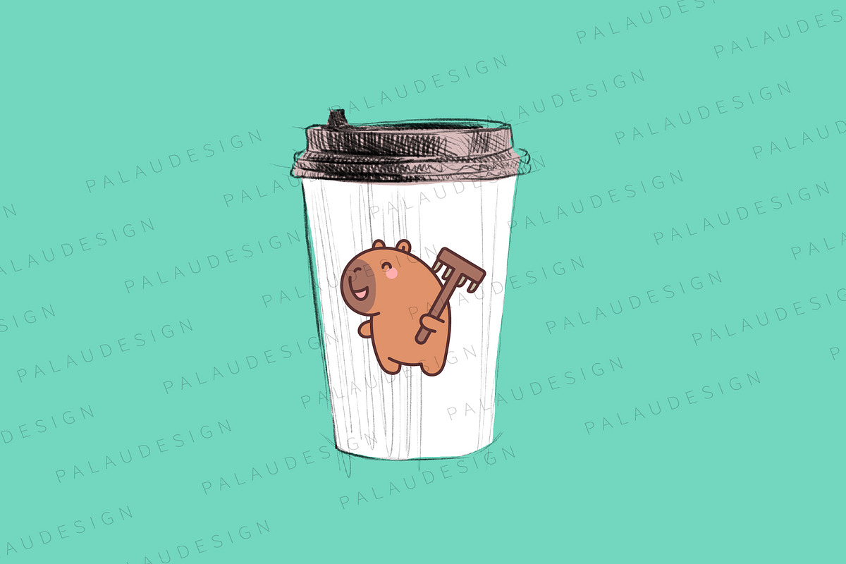 Kawaii Capybara Loves the Farm, an Animal Illustration by Palau (Photo 6 of 12)