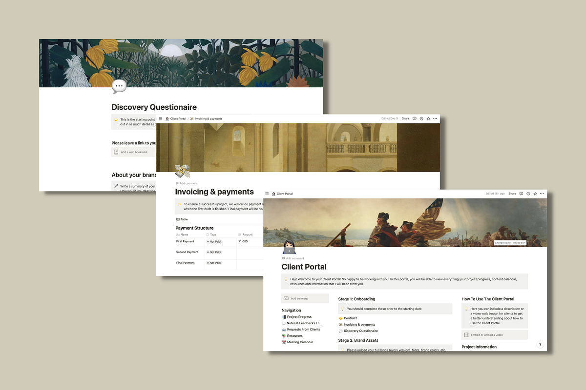 Notion Client Portal, a Presentation Template by The Magic Glow Co. (Photo 2 of 3)