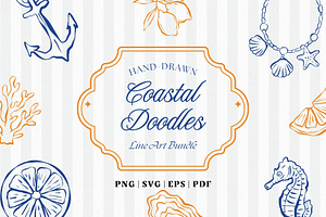 Coastal Doodles Line Art Bundle