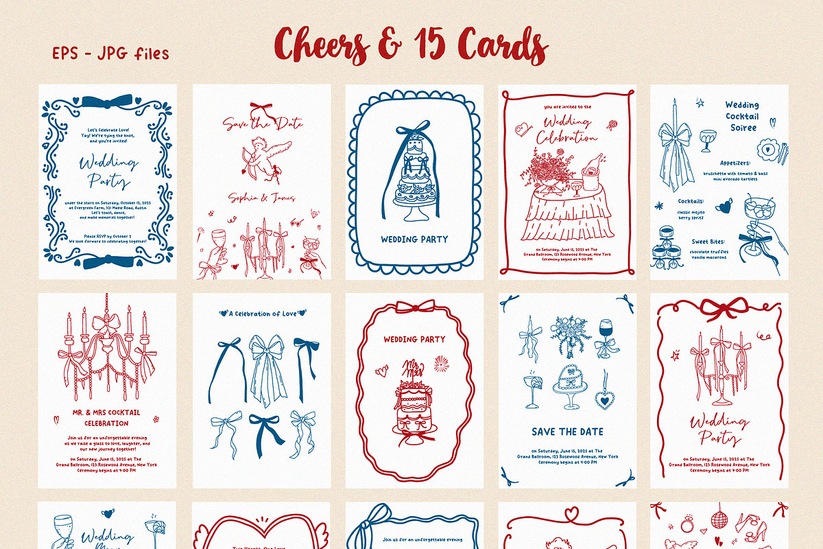Whimsical wedding hand drawn clipart, a Decorative Illustration by Madiwaso (Photo 11 of 16)