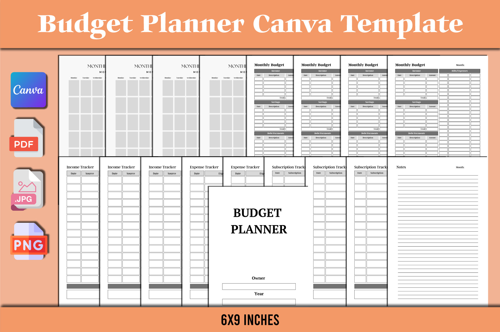 Budget Planner Canva Templates