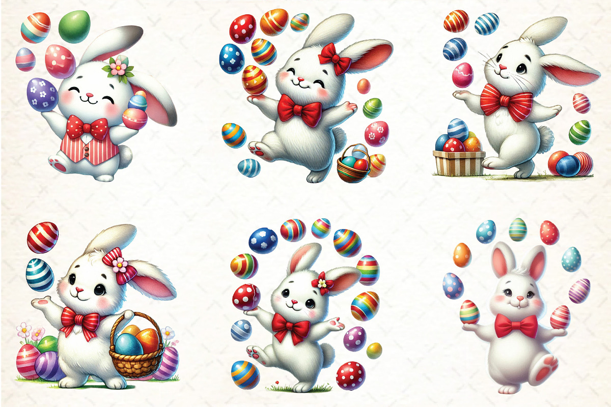 Easter Qute Bunny Clipart, an Illustration by DreamCafeArt (Photo 4 of 4)