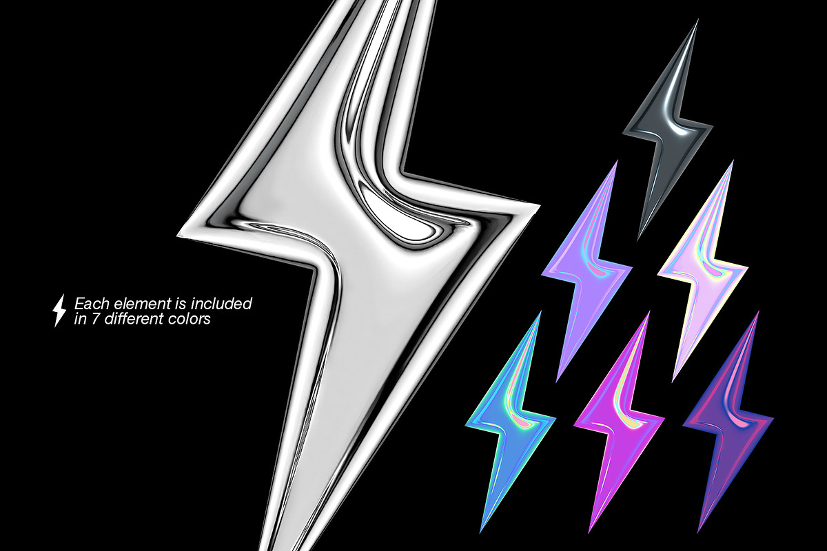 Y2K PNG Elements - 7 Color Versions, an Object Graphic by Graphicdome (Photo 3 of 11)