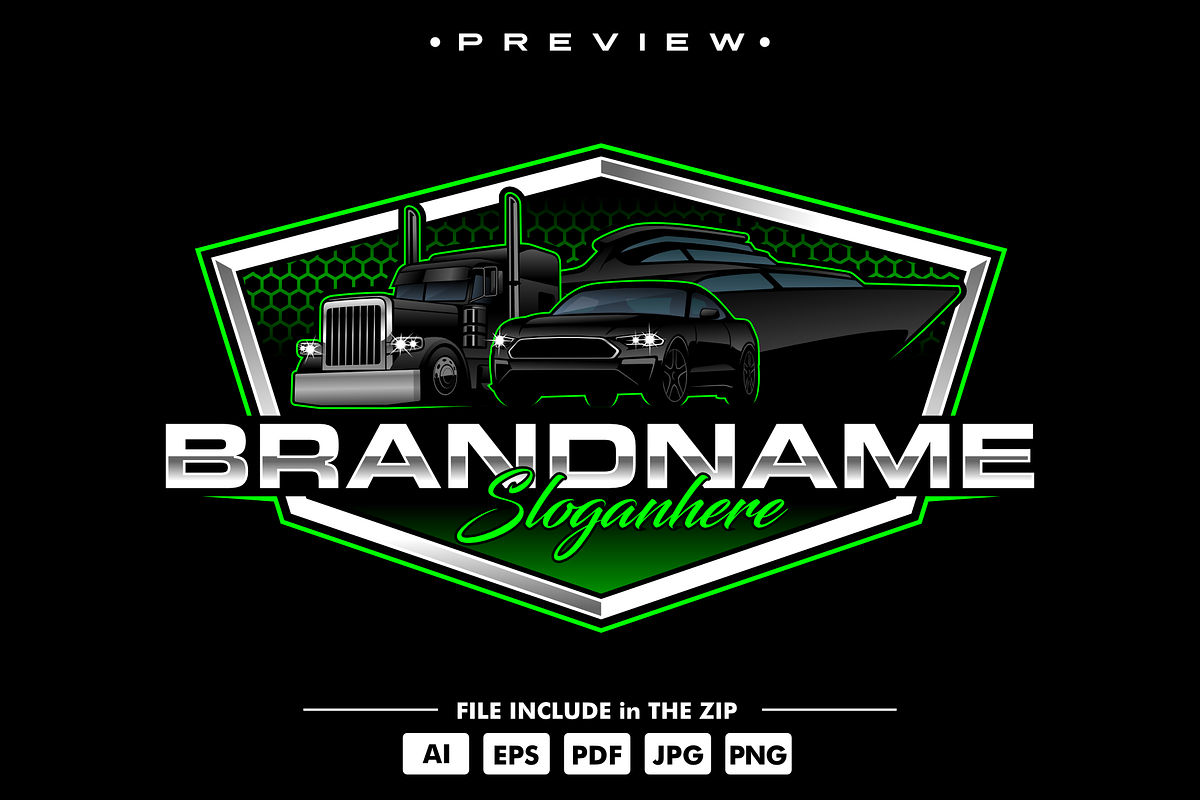 trucking and sport car logo template, an Object Graphic by TFamz (Photo 1 of 3)