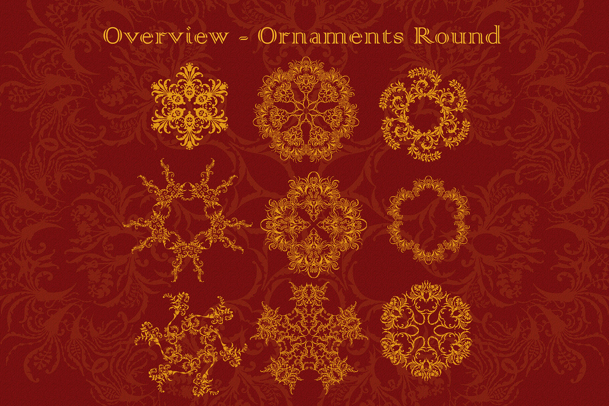 100 Retro Flower Ornaments, a Brush Add-On by xresch (Photo 8 of 12)
