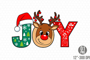 Joy Christmas Baby Reindeer PNG, an Illustration by Designking