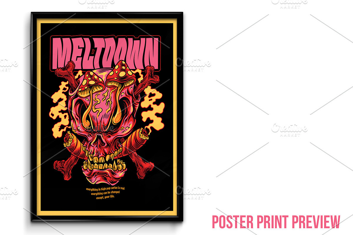 Meltdown Skull Illustration Template, an Object Illustration by badsyxn (Photo 5 of 5)