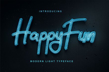 HappyFun | Modern Light Typeface, a Script Font by Vunira