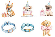 Dog Breeds Birthday Party Clipart, a Seasonal Illustration by Designking (Thumbnail 5 of 5)