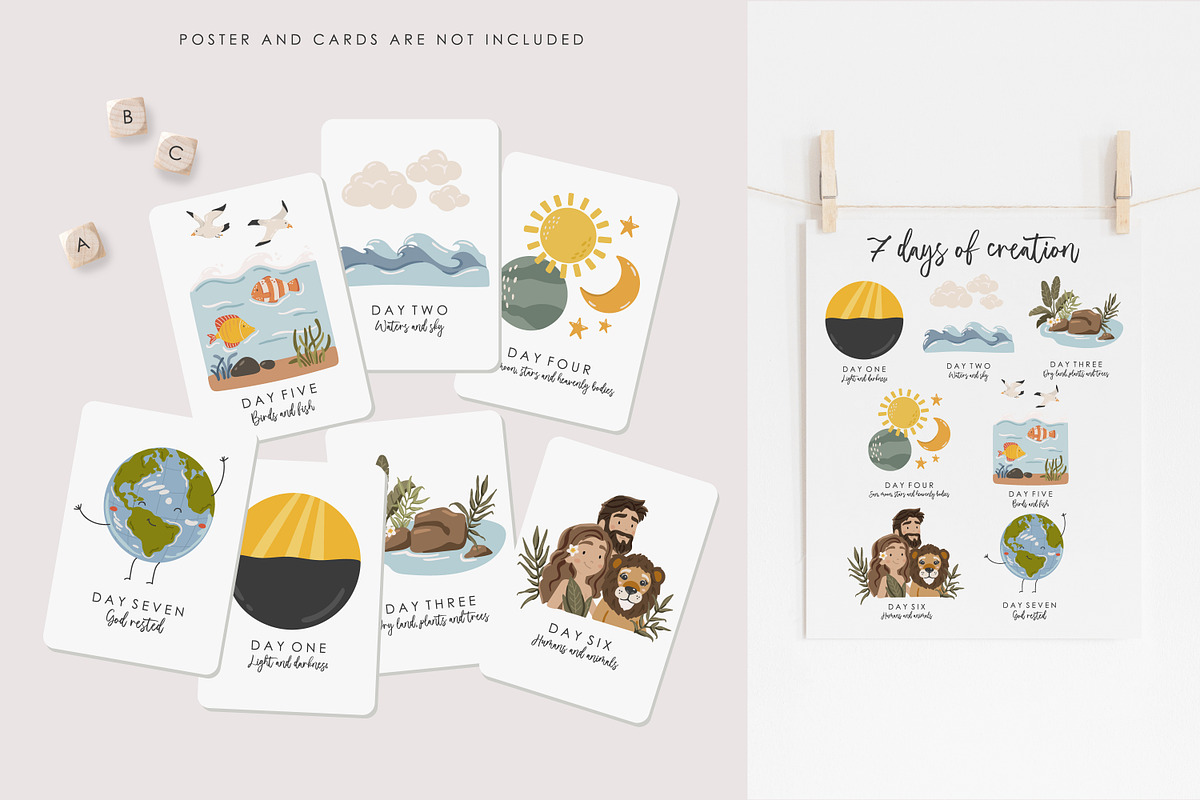 7 Days of Creation clipart, an Education Illustration by ⋒DesignECShop⋒ (Photo 3 of 4)