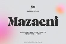Mazaeni - Bold Serif 5 Font Family