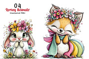 Whimsical spring animals clipart, an Illustration by SinaCreation (Thumbnail 1 of 6)