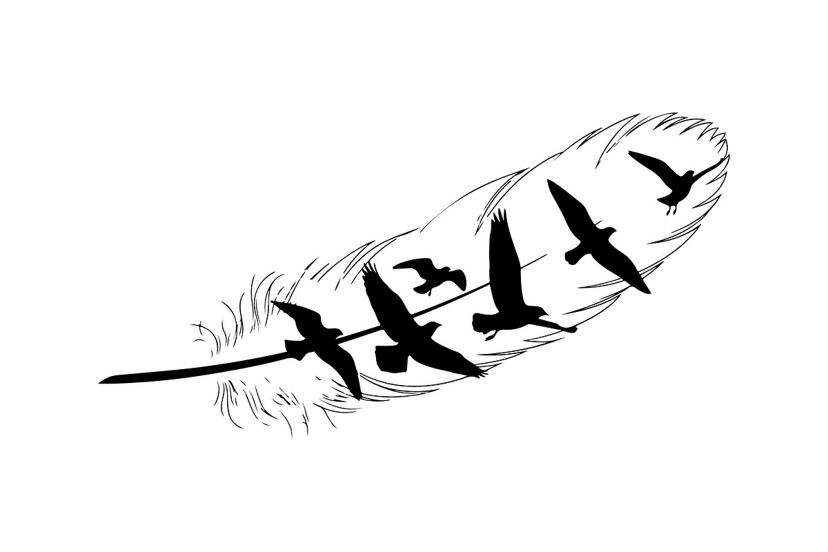 Boho Feather Silhouette Vector, an Object Graphic by jahid234 (Photo 10 of 51)