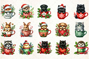 Christmas Mugs Watercolor Clipart, an Illustration by Libby Wishes (Thumbnail 2 of 7)