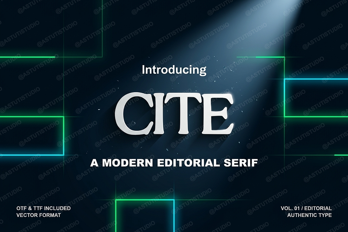 Cite | A Refined Minimalist Serif, a Serif Font by Astuti Studio (Photo 2 of 25)