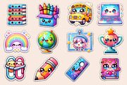 Kawaii School Sublimation Stickers, an Illustration by Dream Creation (Thumbnail 3 of 6)