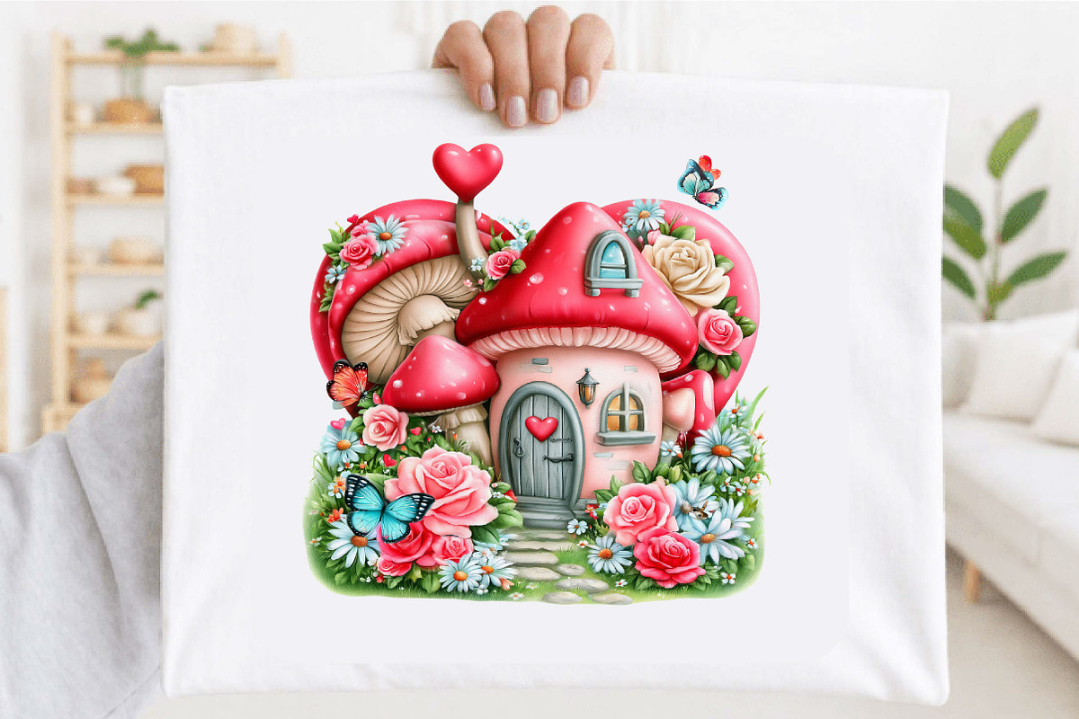 Valentine's Day Mushroom Sublimation, a Seasonal Illustration by SVGArt (Photo 4 of 5)