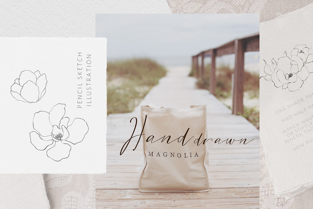 Magnolia Flower Clipart Fine art, a Decorative Illustration by WalaPalette (Photo 3 of 6)