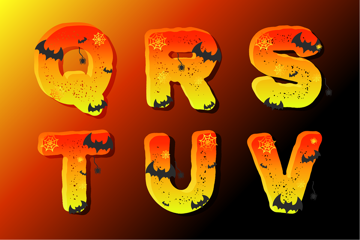 Halloween Alphabet Lettering, an Object Graphic by VL Shop (Photo 3 of 5)
