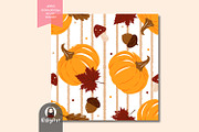 Cozy Autumn Pumpkin Stripes Seamless, a Pattern Graphic by KisbyArt (Thumbnail 2 of 3)