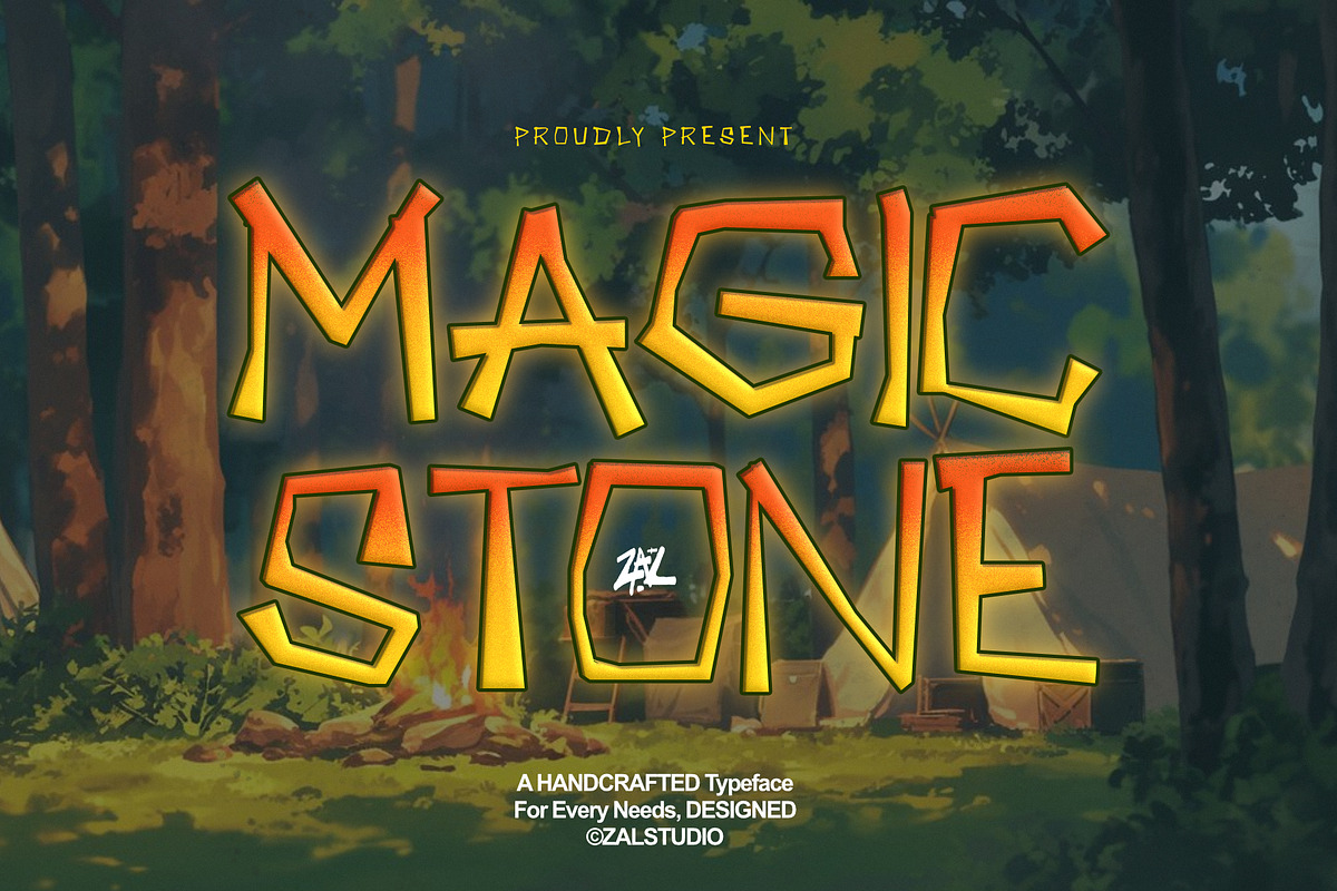 Magic Stone - Display Typeface, a Sans Serif Font by ZAL STUDIO (Photo 1 of 3)