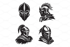 Vector set of intense ancient knight, a Person Illustration by yod67