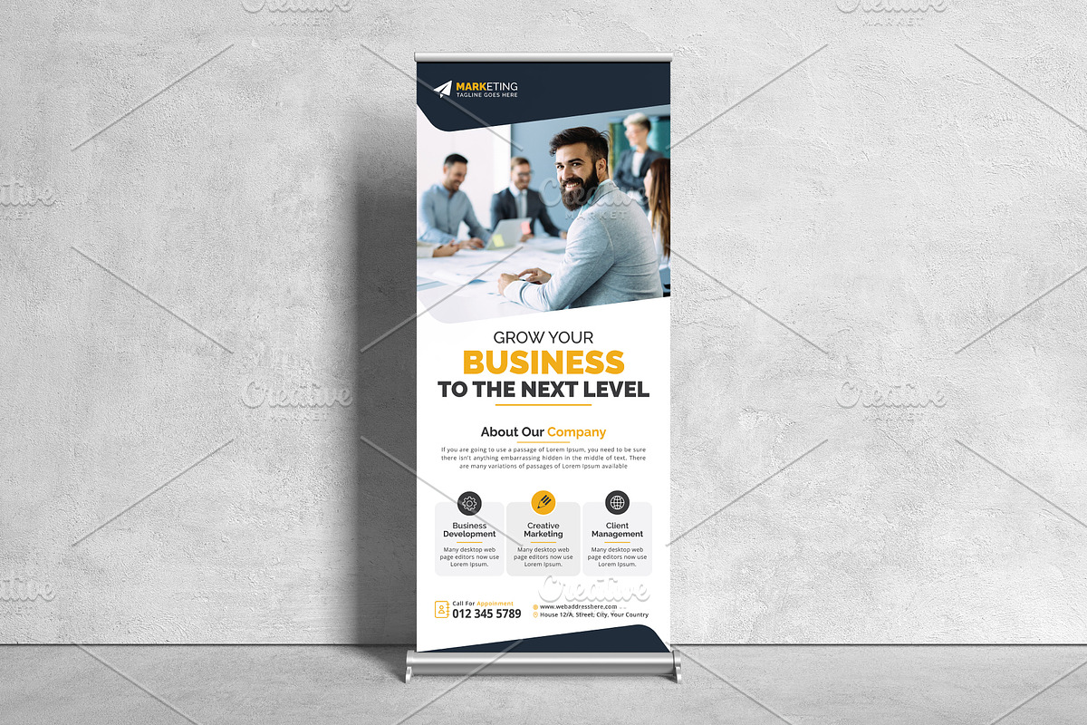 Corporate Business Roll Up Banner, a Stationery Template by GraphicsBurg (Photo 2 of 4)