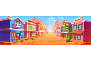 Wild West Town Street With Old