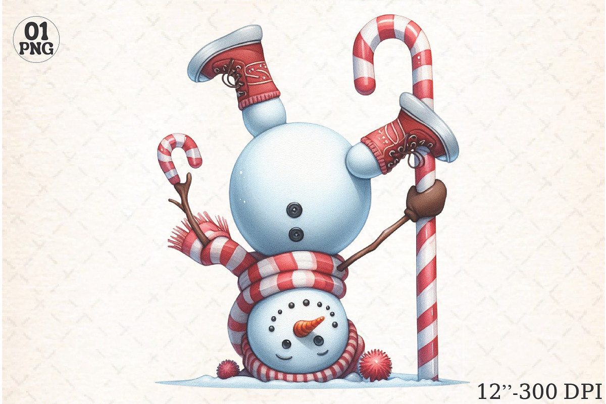 Funny Snowman Sublimation png, an Illustration by Libby Wishes (Photo 1 of 5)