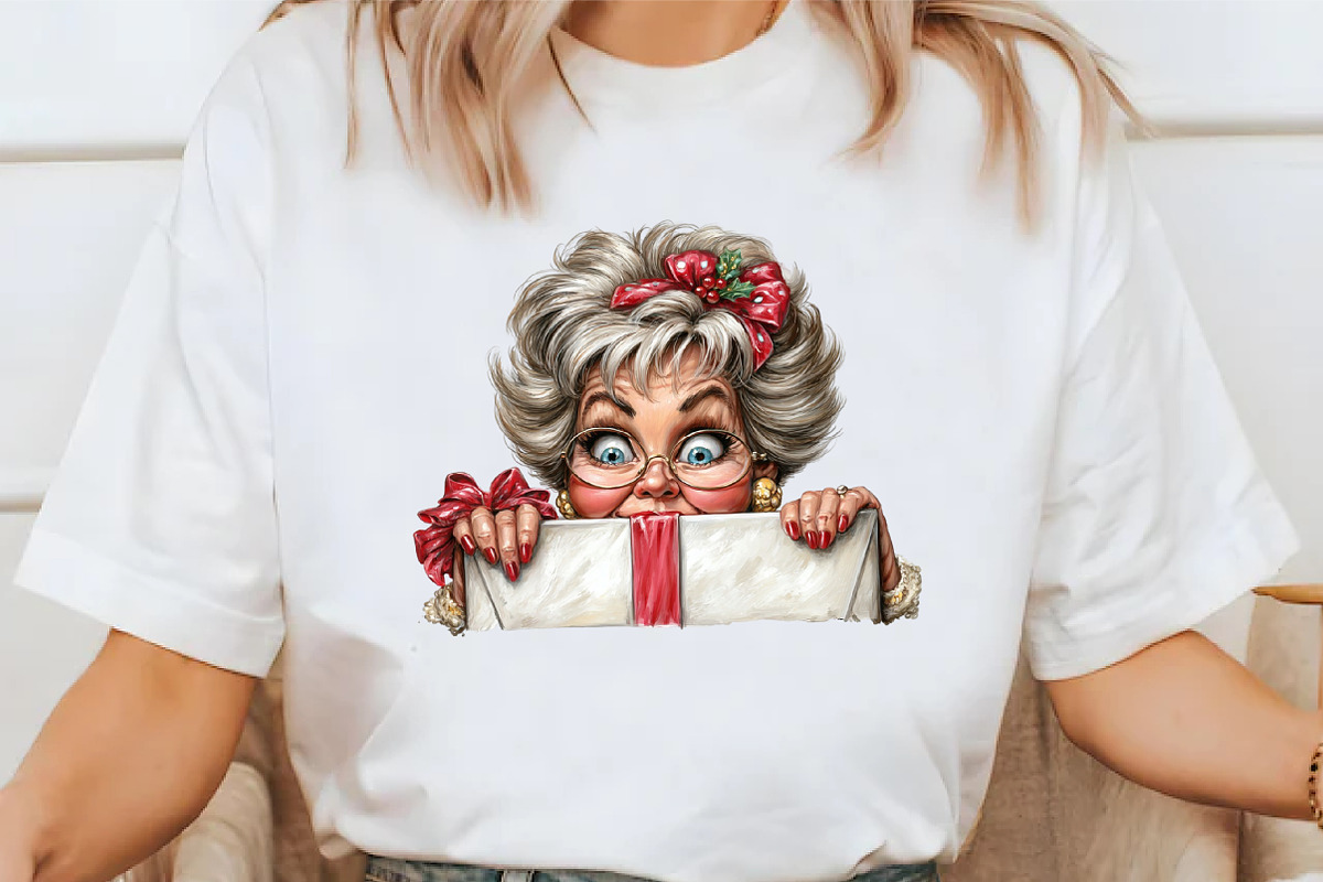 Funny Old Lady Christmas Sublimation, an Illustration by Libby Wishes (Photo 3 of 7)