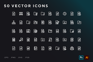 File and document icons, an Outline Icon by Wencory