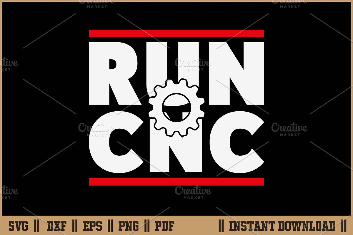RUN CNC Funny machinist engineer SVG, a Work Illustration by Handy Arts Studio (Photo 1 of 3)