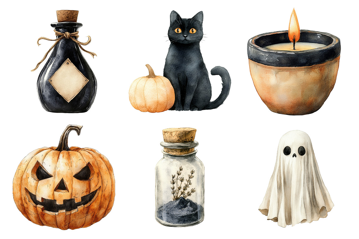 Beige & Black Halloween Clipart, an Illustration by Daily.Designs (Photo 4 of 5)