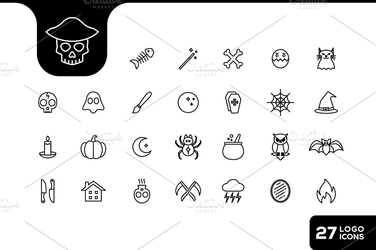Minimalist Halloween Moment Icon, an Outline Icon by devastd