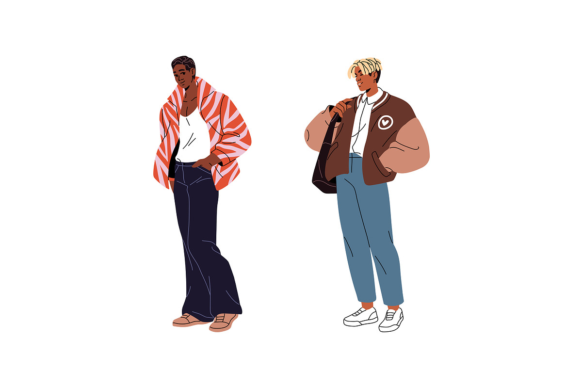 Stylish African American people set, a Person Illustration by PaperTrident (Photo 5 of 9)