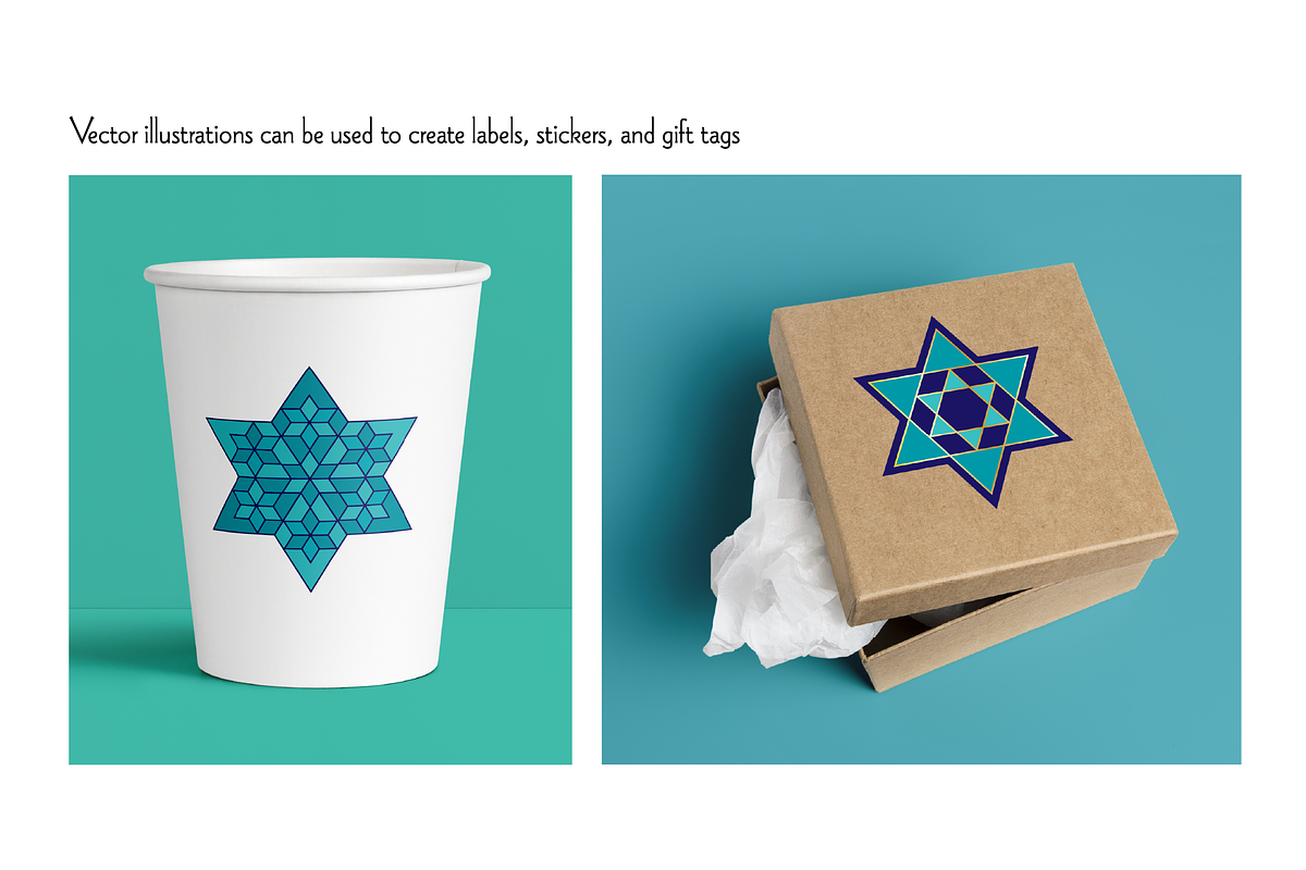 Blue Gold Jewish Star Clipart, an Illustration by Melissa Held Designs (Photo 2 of 3)