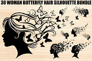 Woman Butterfly Hair Silhouette, an Object 3D Model by yasushie (Thumbnail 1 of 31)