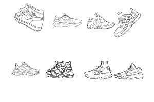 Sneaker Trainer Shoe Set 1 Procreate