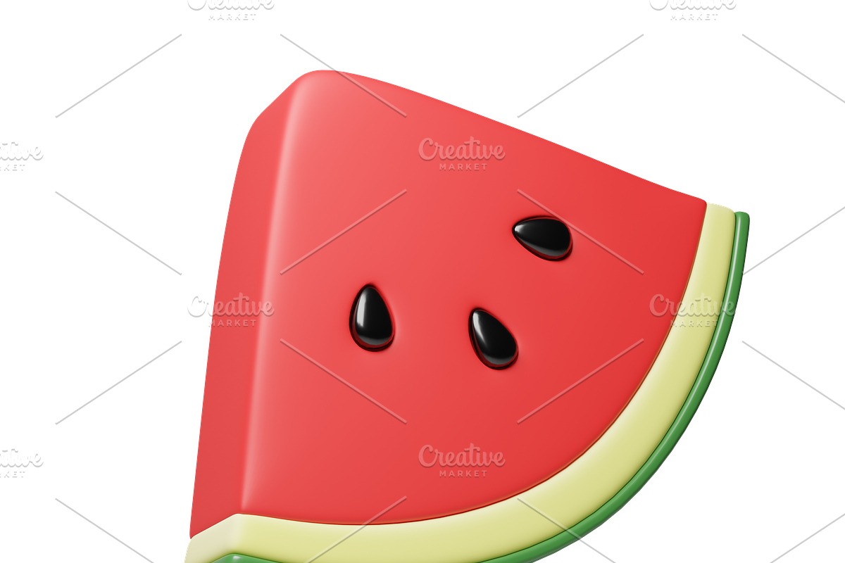 Cute 3D Watermelons icons, a Food & Drink 3D Model by Hannet (Photo 5 of 7)